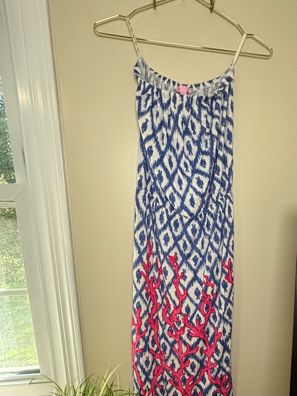 Lilly Pulitzer blue/white coral-print maxi dress